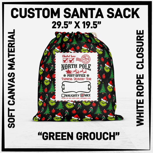 S3SK - Green Grouch Santa Sack - Preorder ETA: Early Nov