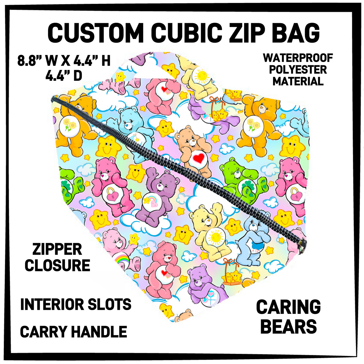 CZ1B - Caring Bears Cubic Zip Bag - Preorder Closing 7/8 ETA: Early Sept