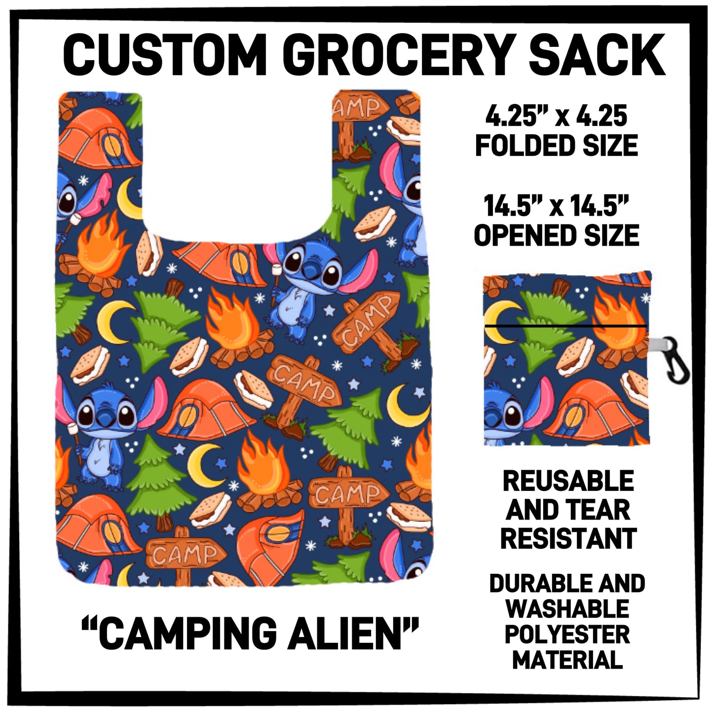 RTS - Camping Alien Grocery Sack
