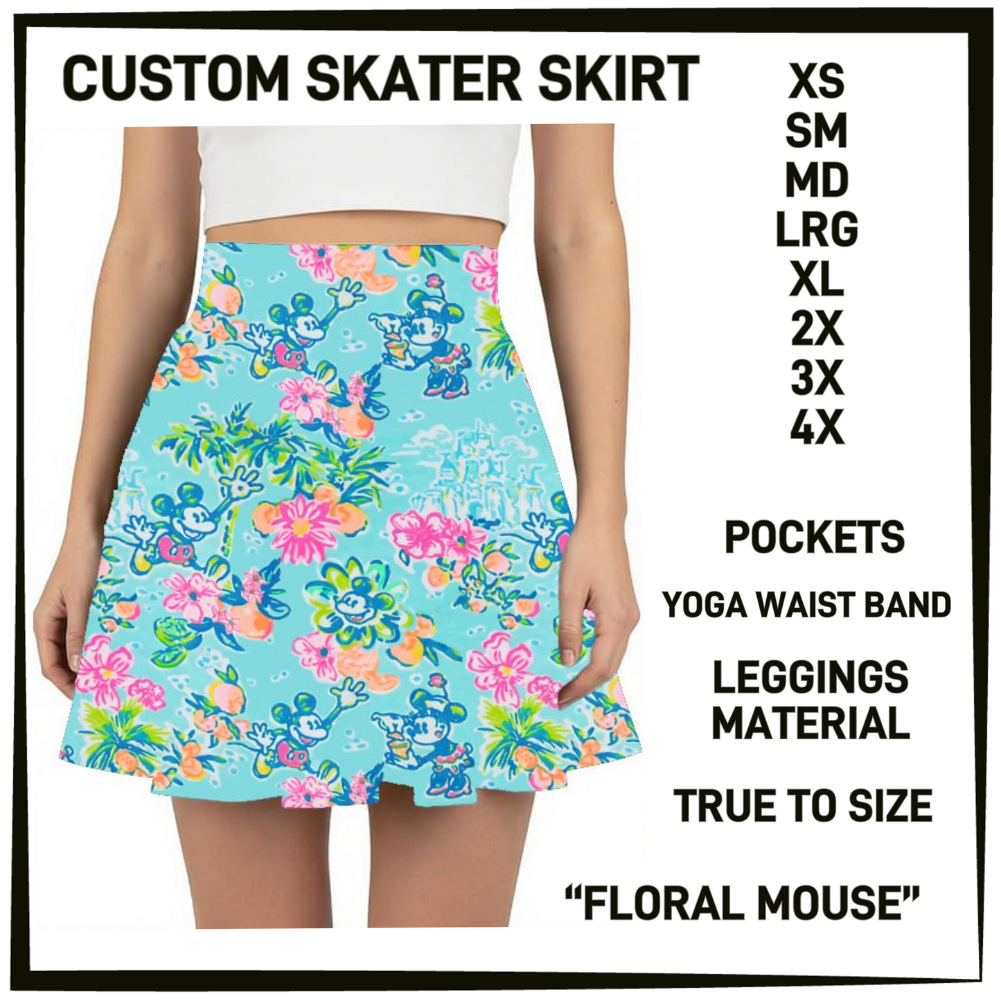 S1KR - Floral Mouse Skater Skirt - Preorder Closing 4/7 ETA: Early June
