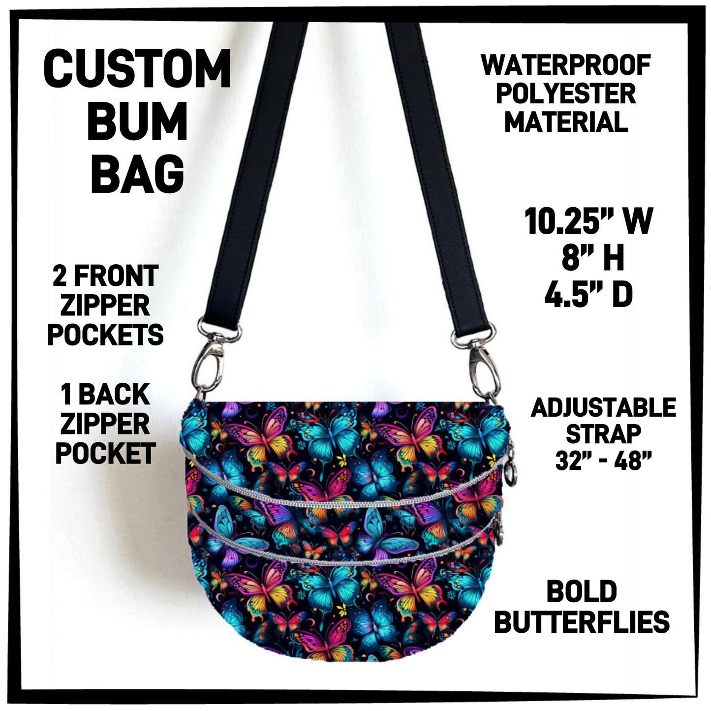 B1BM - Bold Butterflies Bum Bag - Preorder Closing 8/19 ETA: Mid-Oct