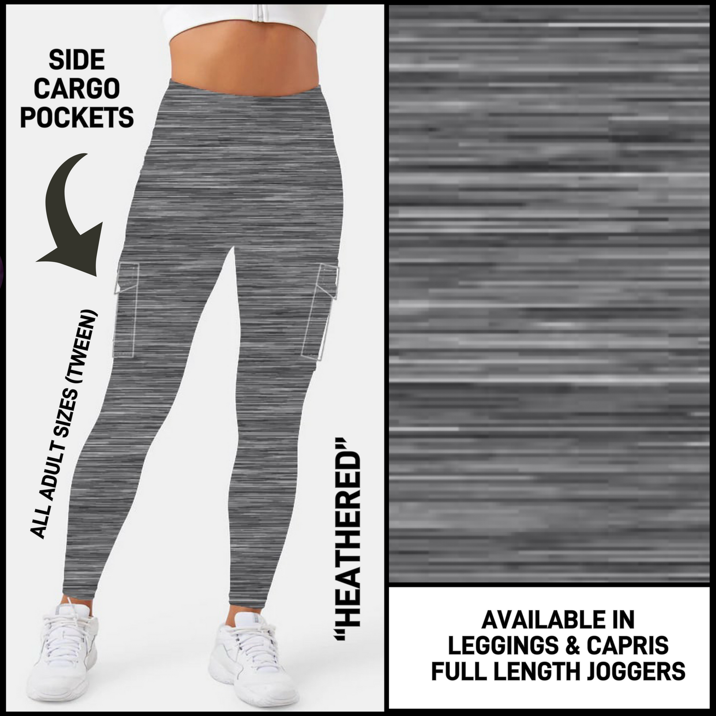 CR2G - Heathered Capris/Leggings/Unisex Joggers with Cargo Pockets - Preorder Closing 8/23 ETA: Mid-Oct
