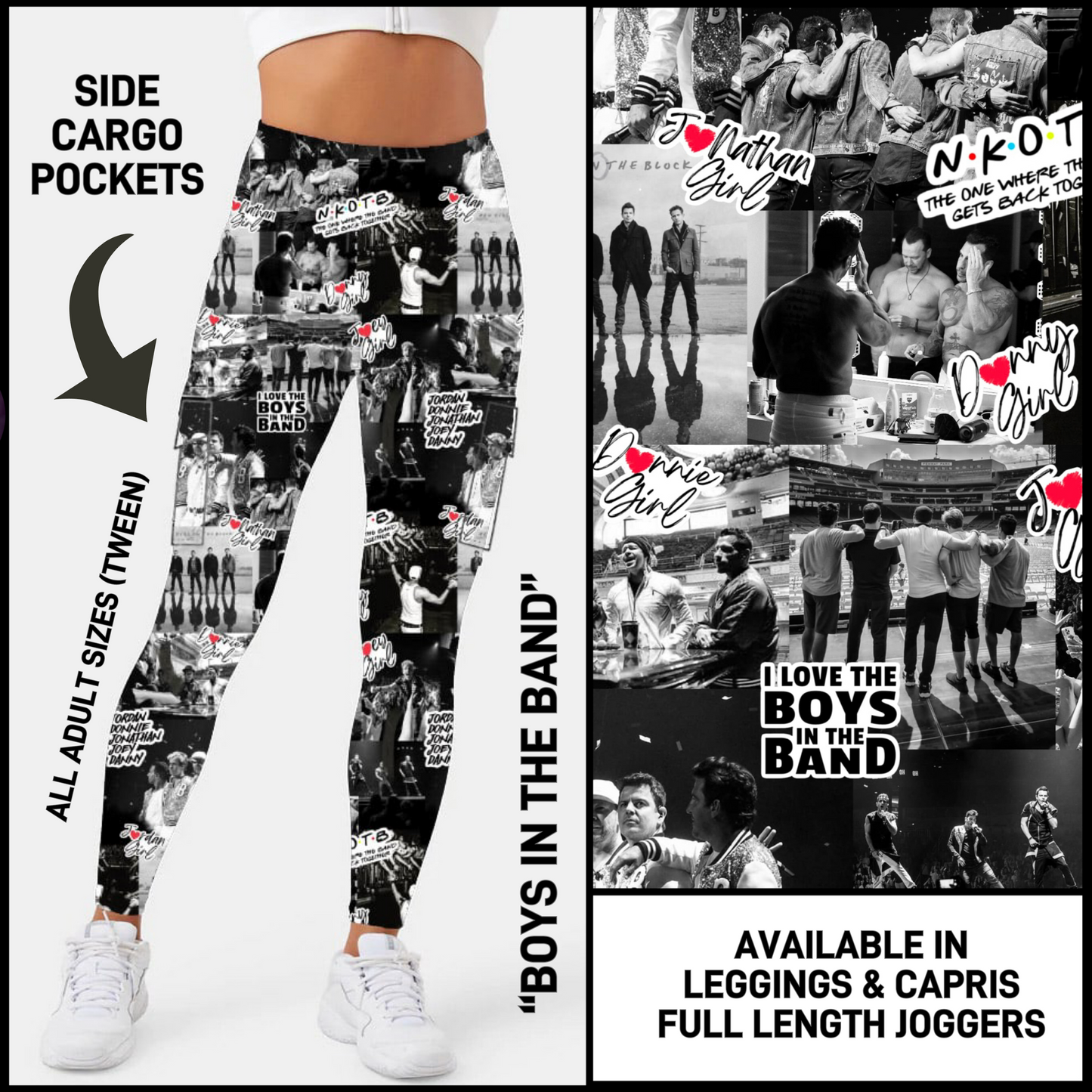 CR2G - Boys in the Band Capris/Leggings/Unisex Joggers with Cargo Pockets - Preorder Closing 8/23 ETA: Mid-Oct