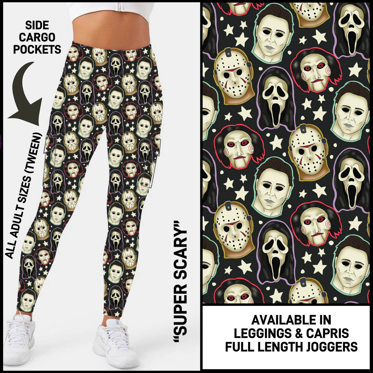 CR2G - Super Scary Capris/Leggings/Unisex Joggers with Cargo Pockets - Preorder Closing 8/23 ETA: Mid-Oct