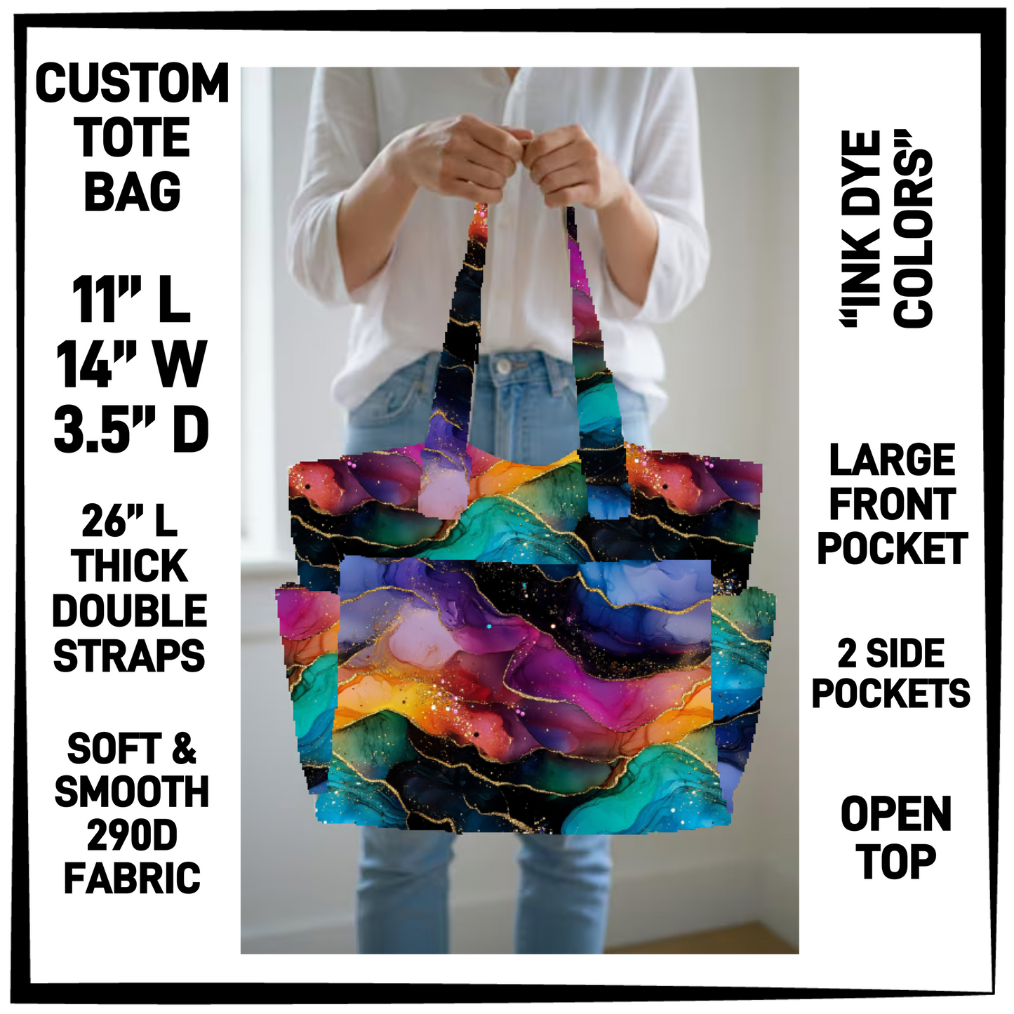 CT8B - Ink Dye Colors Custom Tote Bag - Preorder Closing 4/23 ETA: Late June