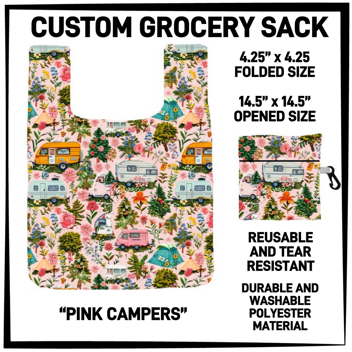 GRC4 - Pink Campers Grocery Sack - Preorder Closing 9/10 ETA: Early Dec