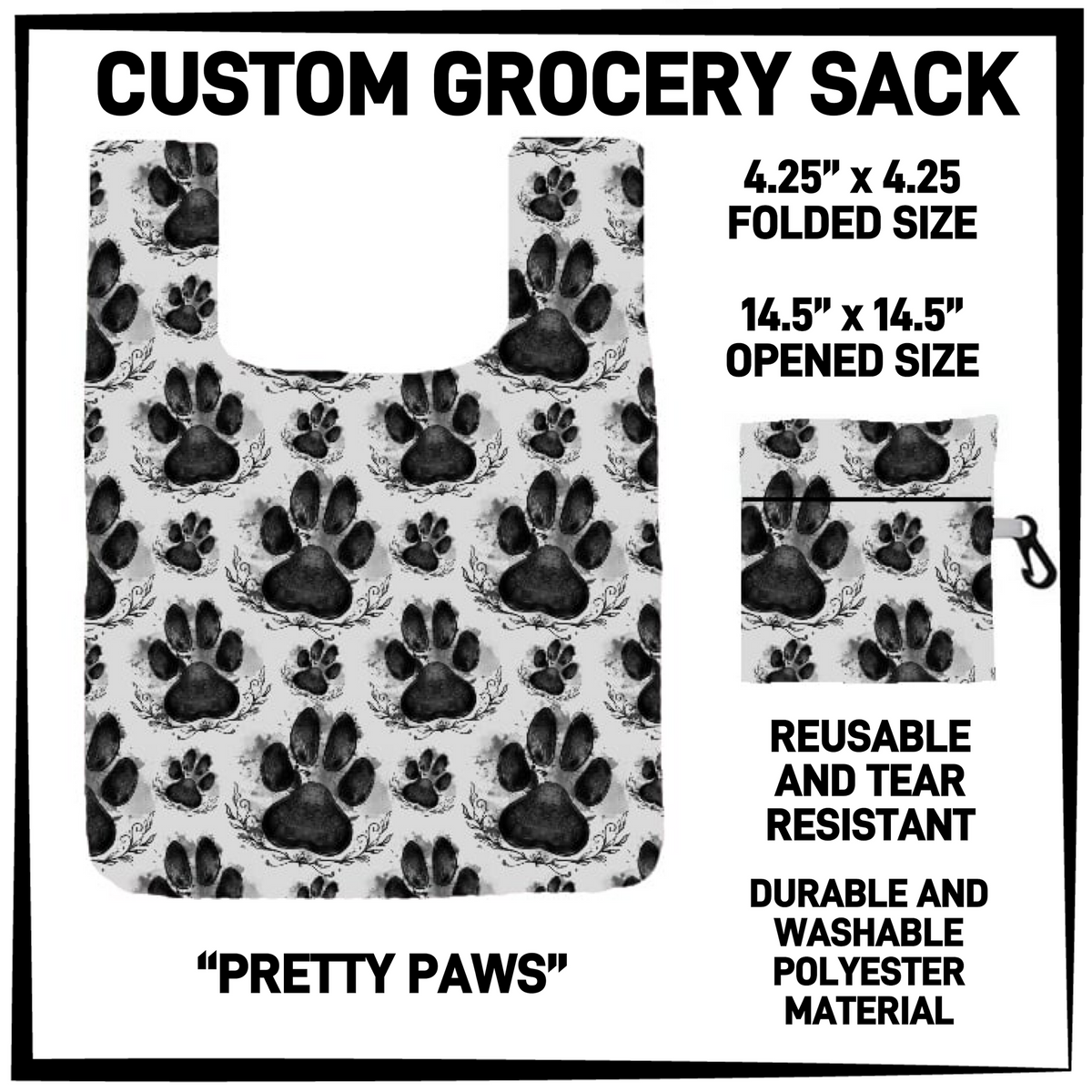 GRC4 - Pretty Paws Grocery Sack - Preorder Closing 9/10 ETA: Early Dec