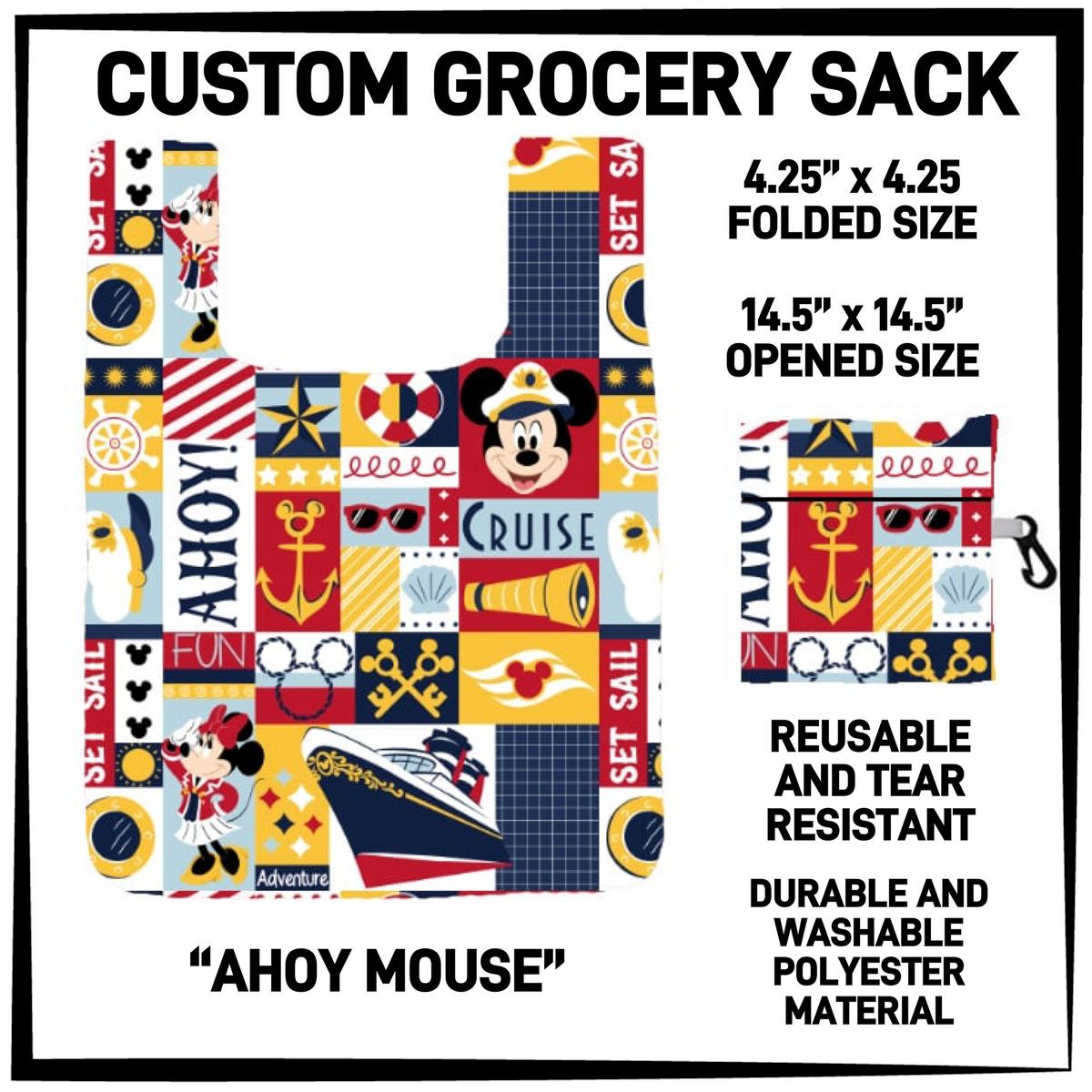 GRC4 - Ahoy Mouse Grocery Sack - Preorder Closing 9/10 ETA: Early Dec