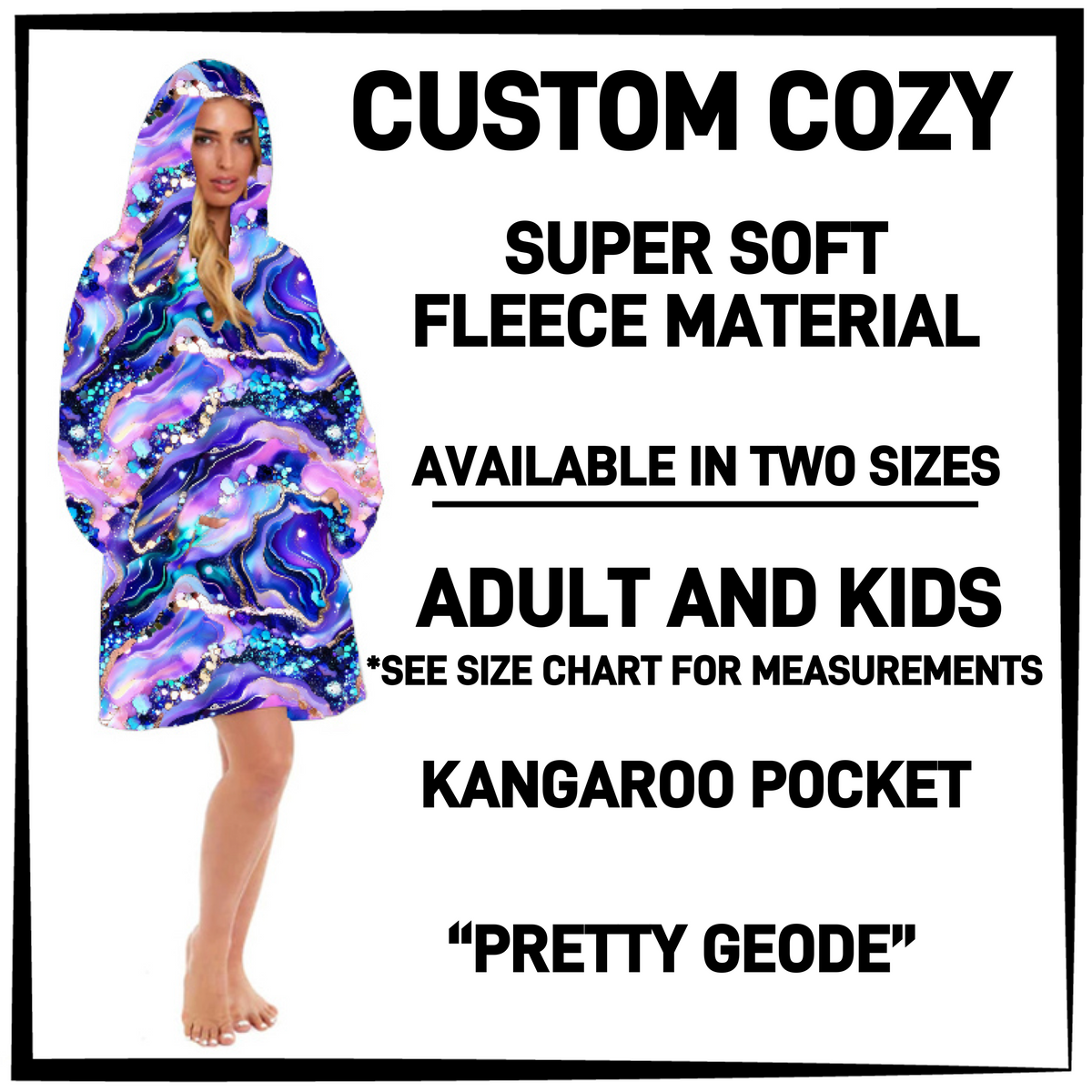 CZ2Y - Pretty Geode Hooded Cozy - Preorder Closing 9/15 ETA: Mid-Dec