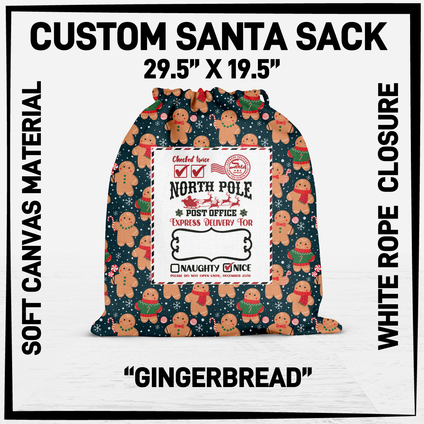SNCS - Gingerbread Santa Sack - Preorder Closing 9/17 ETA: Mid-Dec