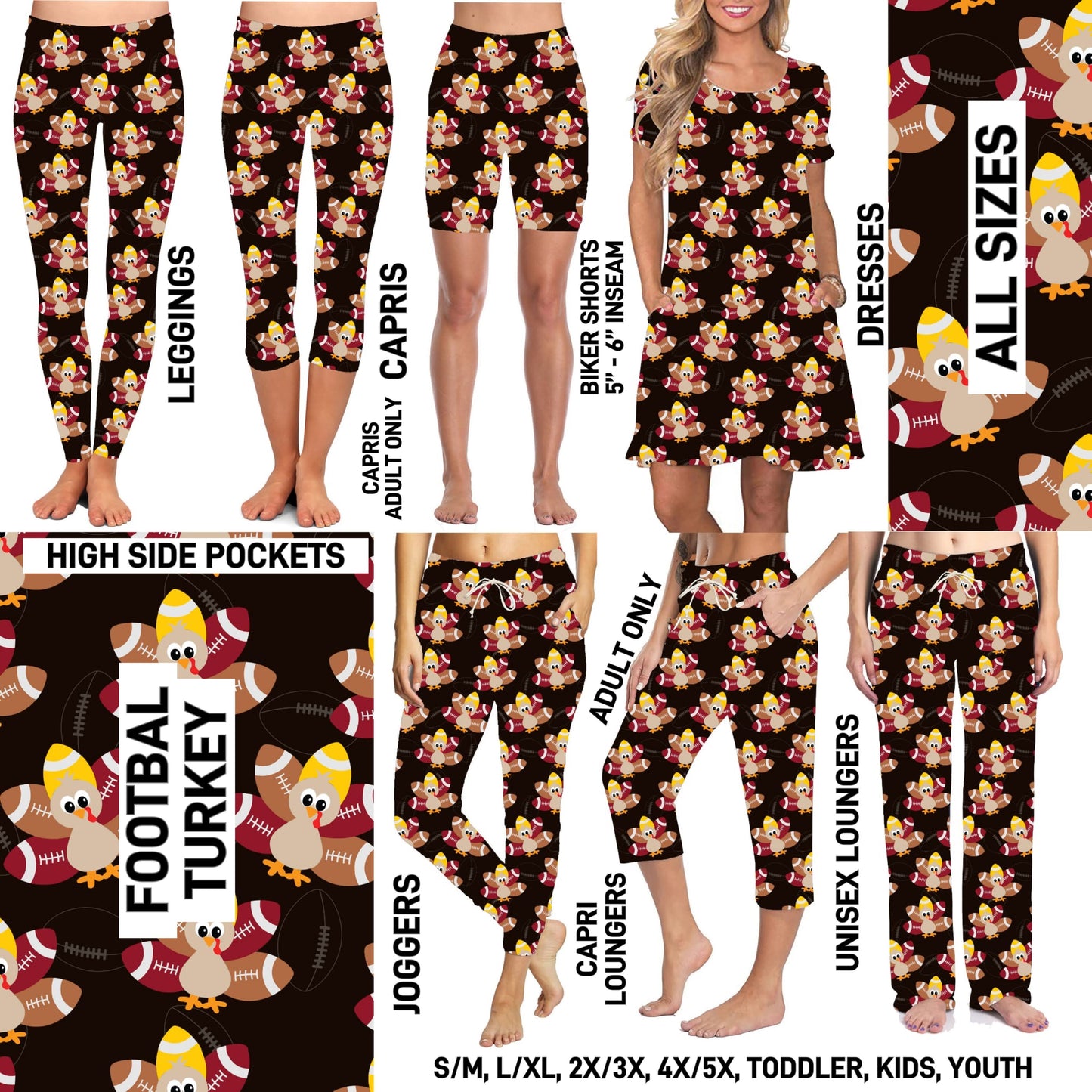TG25 - Football Turkey Unisex Full Joggers/Full/Capri Loungers - Preorder ETA: Late Oct