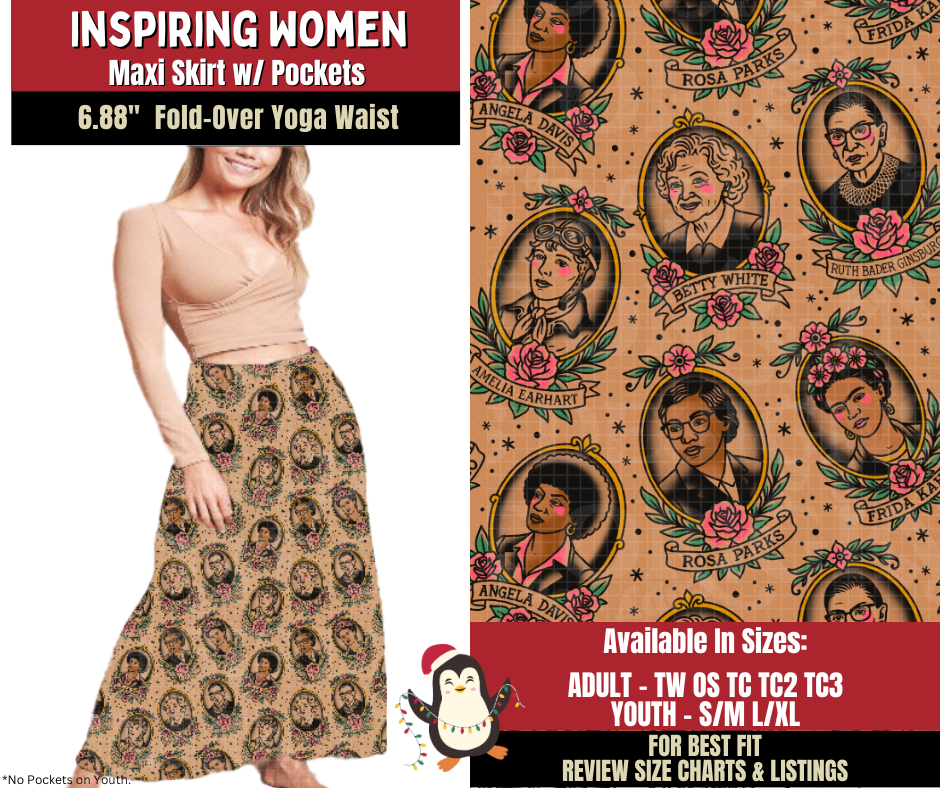 Preorder! Closes 9/4. ETA Dec. Inspiring Women Maxi Skirt