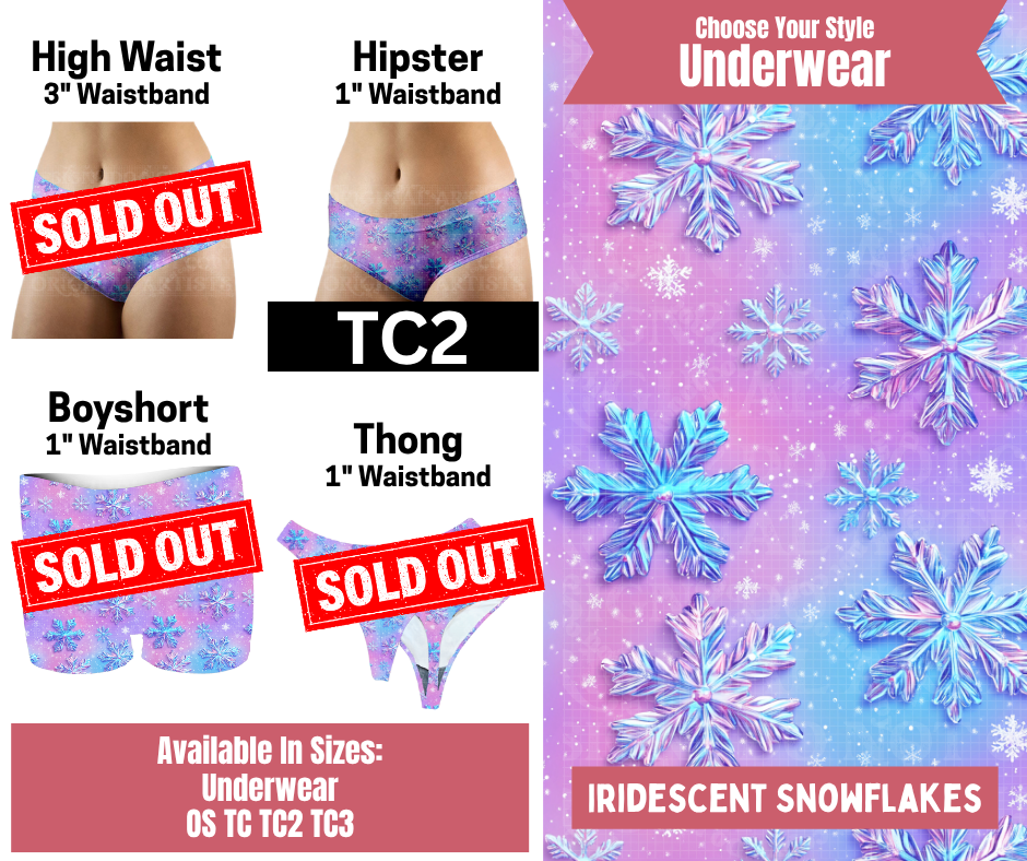 Iridescent Snowflakes Hipster Underwear
