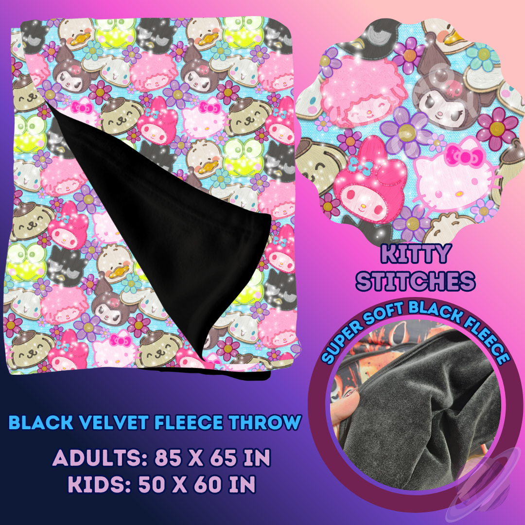 KITTY STITCHES-SOFT BLACK THROW 11-PREORDER CLOSING 7/13