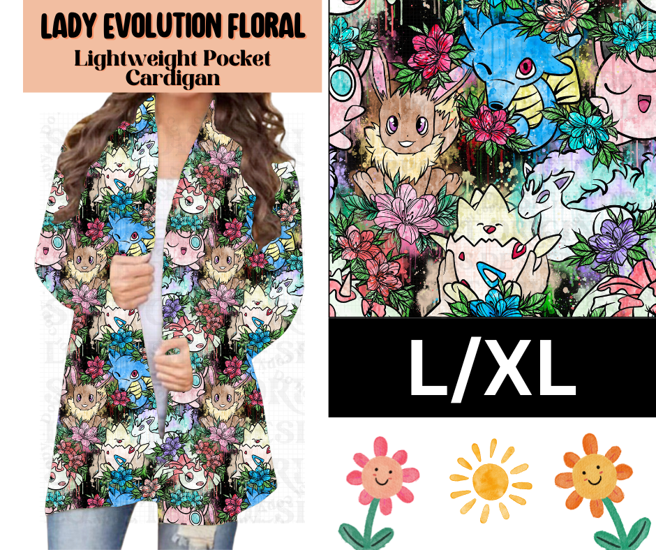 Lady Evolution Floral Pocket Cardigan