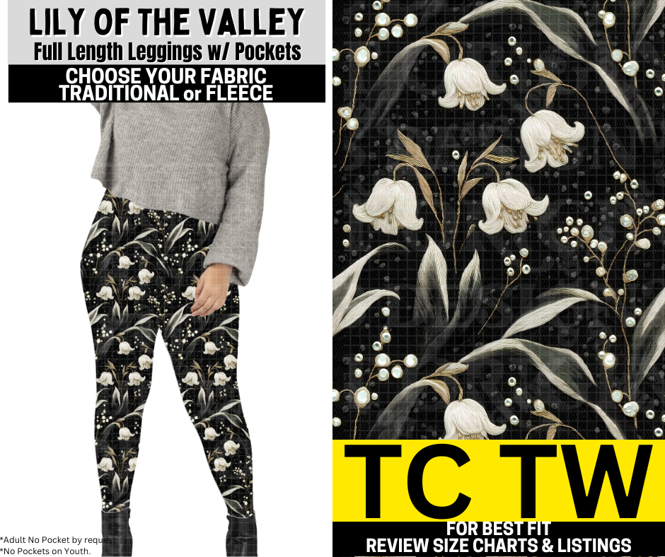 Lily Of The Valley Leggings Choose Fleece or Traditional