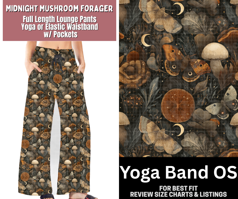 Midnight Mushroom Forager Full Length Lounge Pants