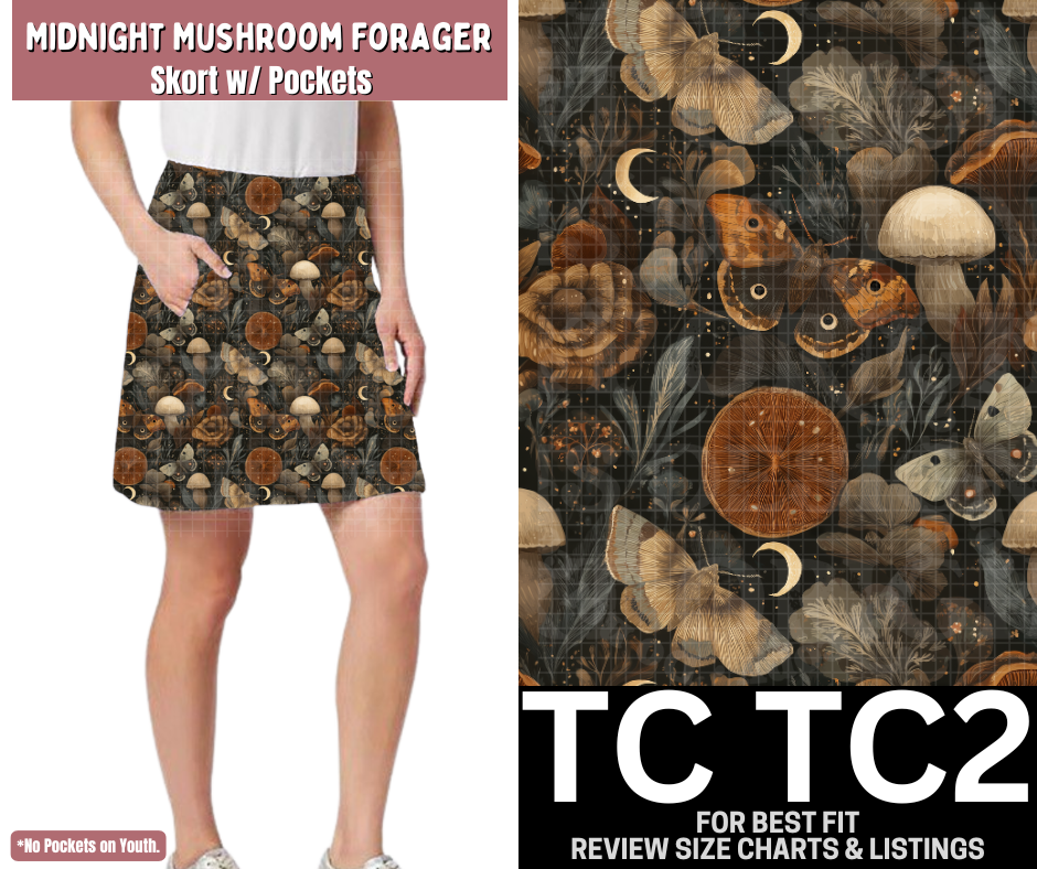Midnight Mushroom Forager Skort