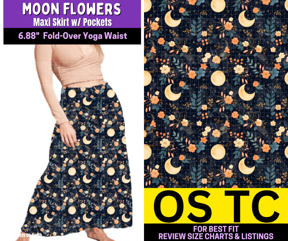 Moon Flowers Maxi Skirt