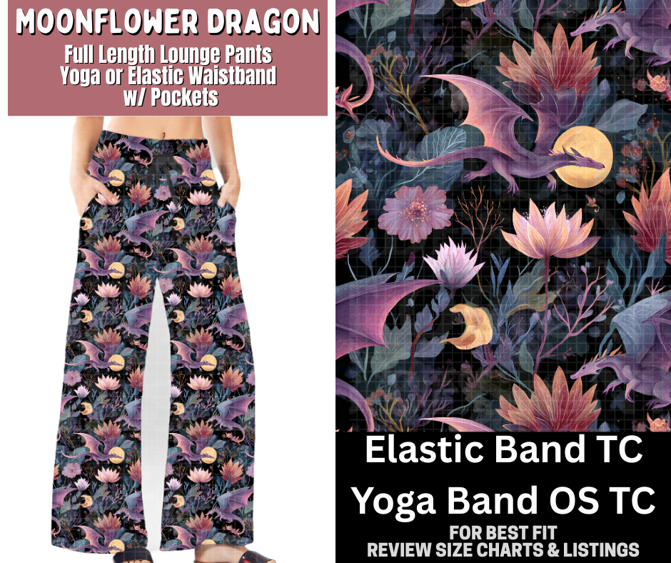 Moonflower Dragon Full Length Lounge Pants