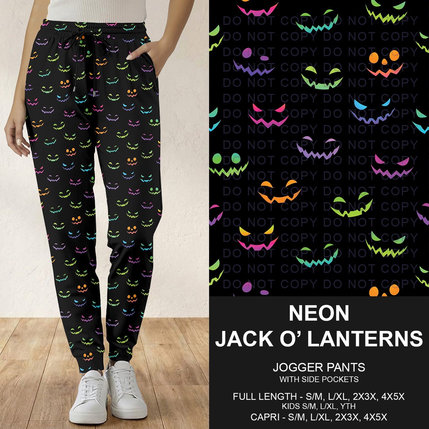 B297 - Preorder Neon Jack-O'-Lanterns Joggers (Closes 6/28. ETA: early Sept.)