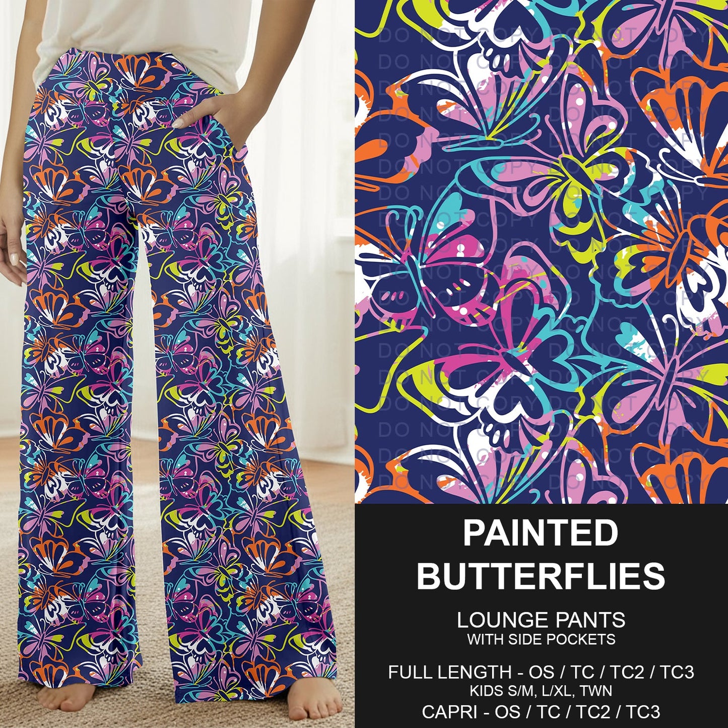 B294 - Preorder Painted Butterflies Lounge Pants (Closes 6/07. ETA: early Aug.)