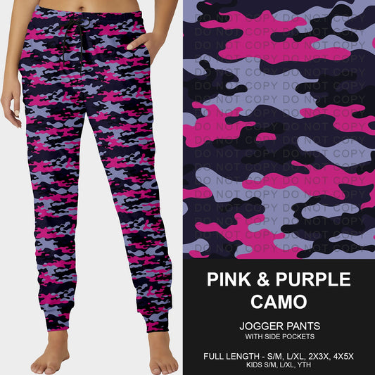 B251 - Preorder Pink and Purple Camo Joggers (Closes 9/14. ETA mid Nov.)