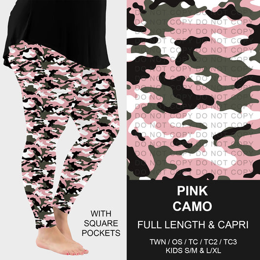B251 - Preorder Pink Camo Leggings w/ Pockets (Closes 9/14. ETA: mid Nov.)