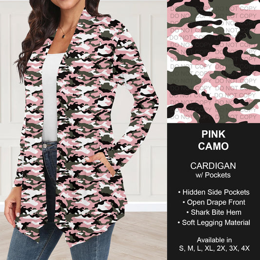 B251 - Preorder Pink Camo Cardigan w/ Pockets (Closes 9/14. ETA: mid Nov.)