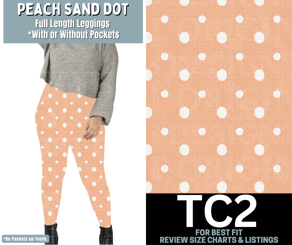 Peach Sand Dot Full Length Leggings w/ Pockets