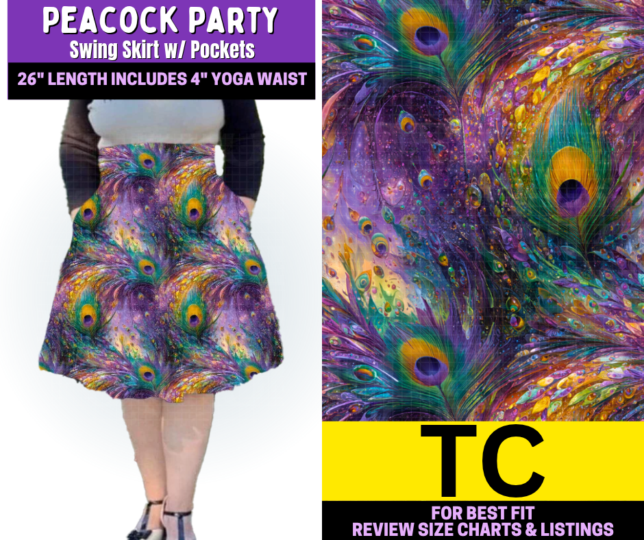 Peacock Party Swing Skirt