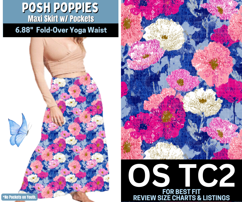 Posh Poppies Maxi Skirt