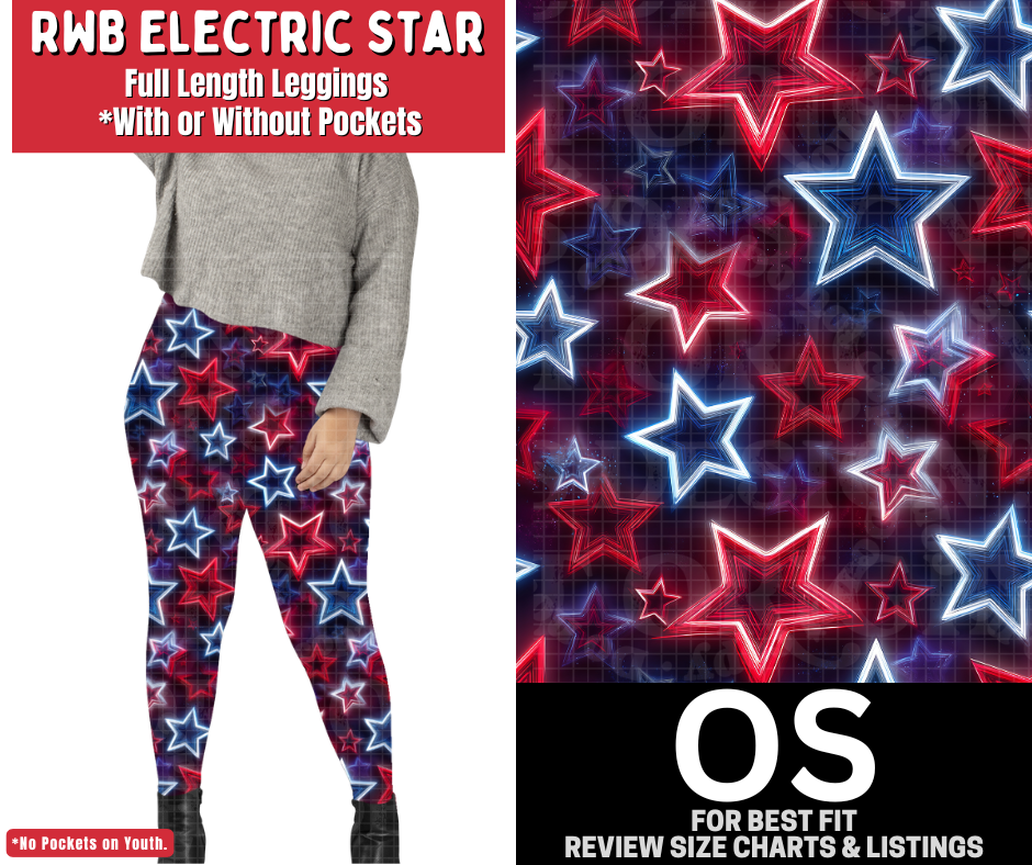 RWB Electric Star Full Length Leggings w/ Pockets