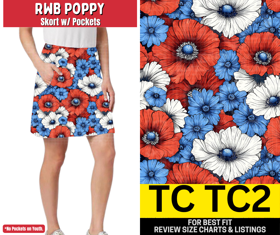 RWB Poppy Skort