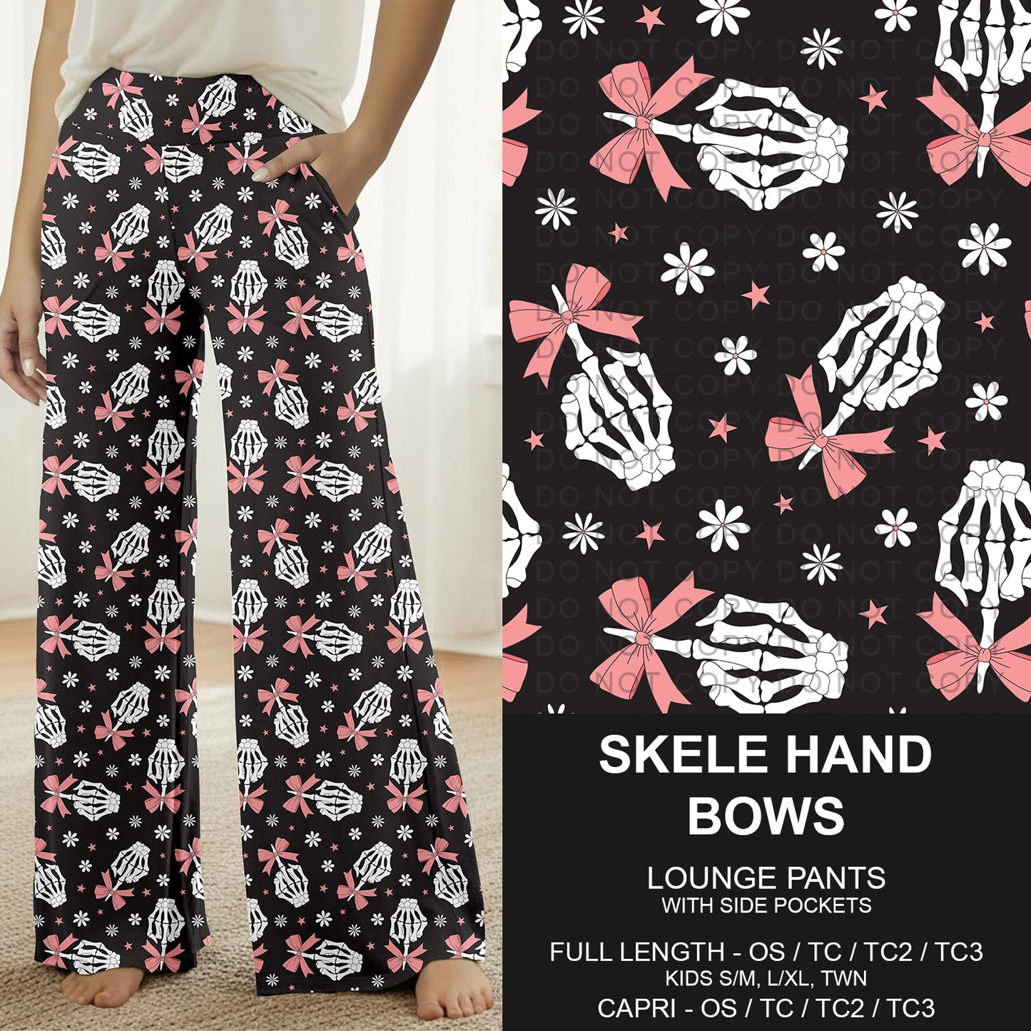 B293 - Preorder Skele Hand Bows Lounge Pants (Closes 5/31. ETA: early Aug.)