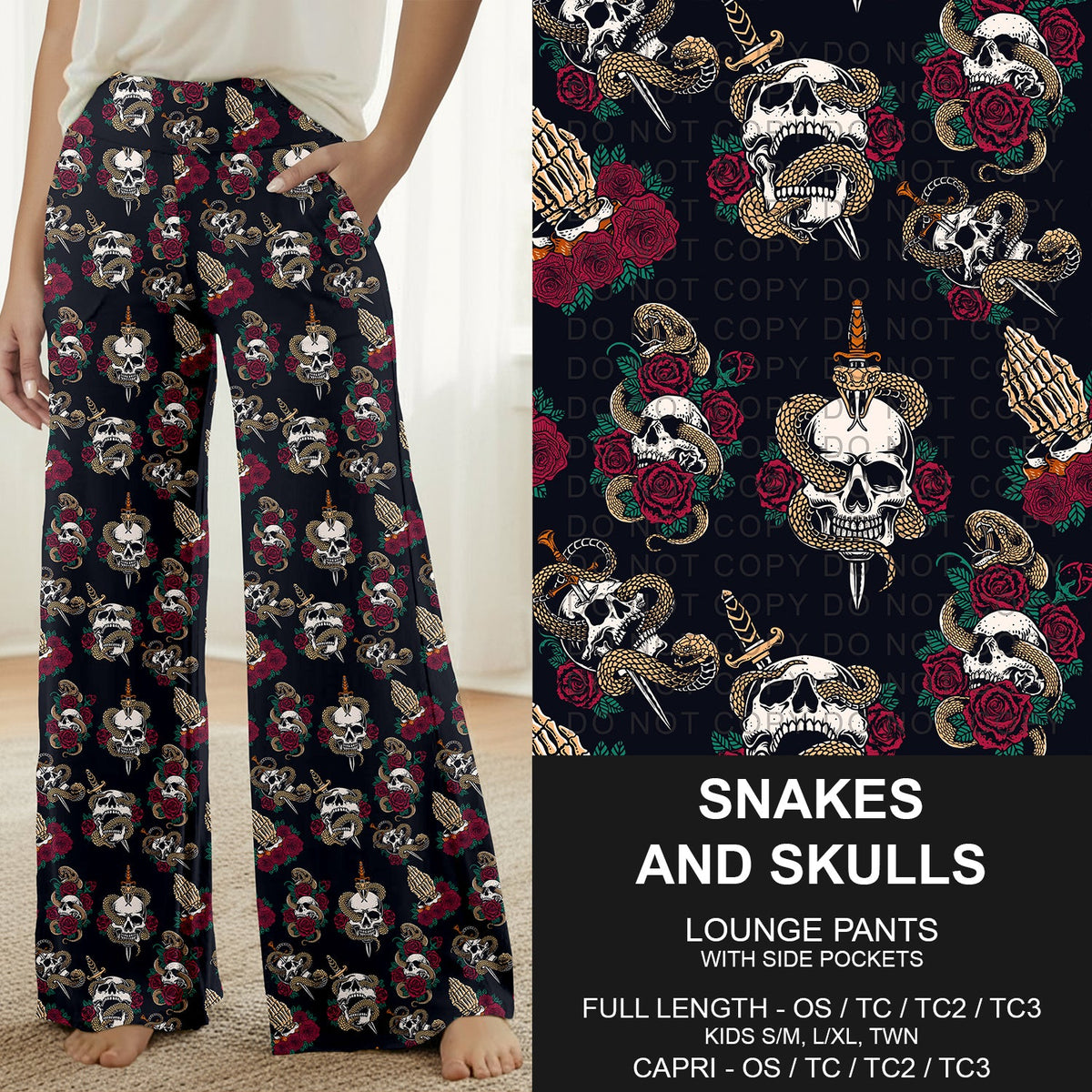 B318 - Preorder Snakes and Skulls Lounge Pants (Closes 10/25. ETA: late Dec.)