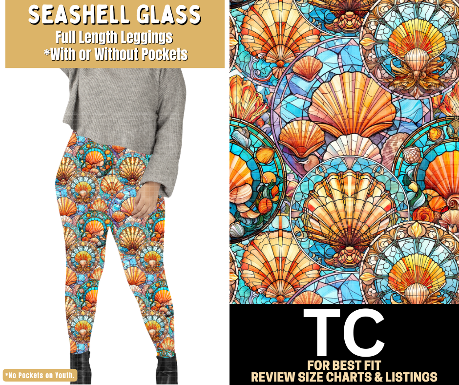 Seashell Glass Full Length Leggings w/ Pockets
