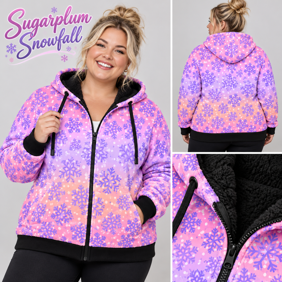 Sugarplum Snowfall-FLEECE LINED HOODED JACKET-PREORDER CLOSING 11/9