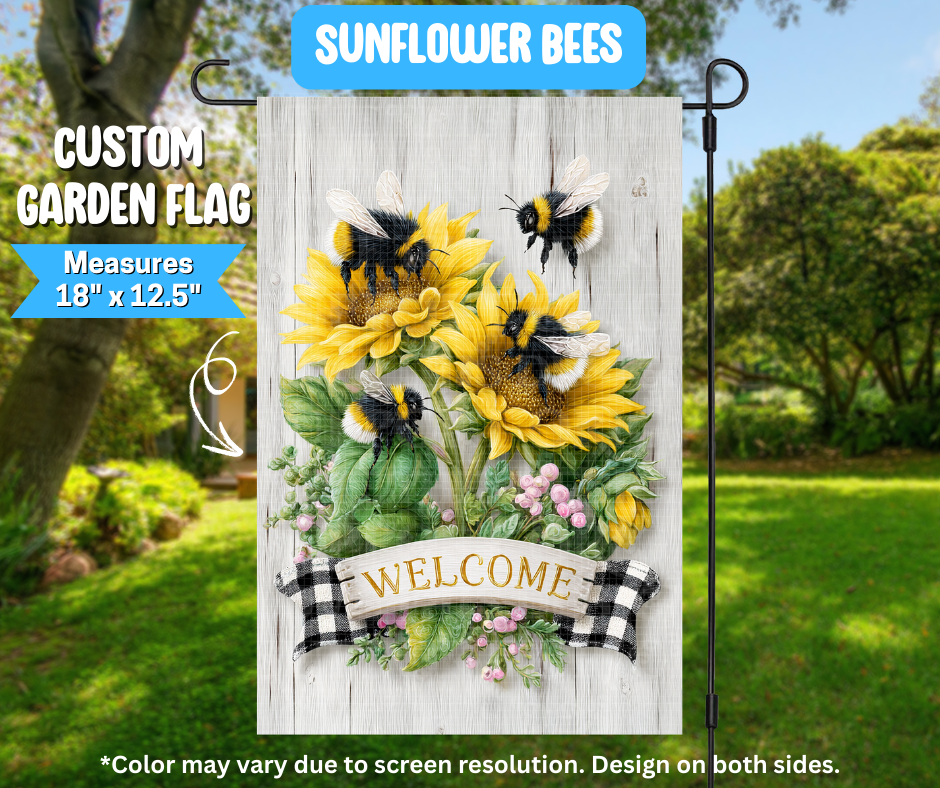 Summer Bees Garden Flag
