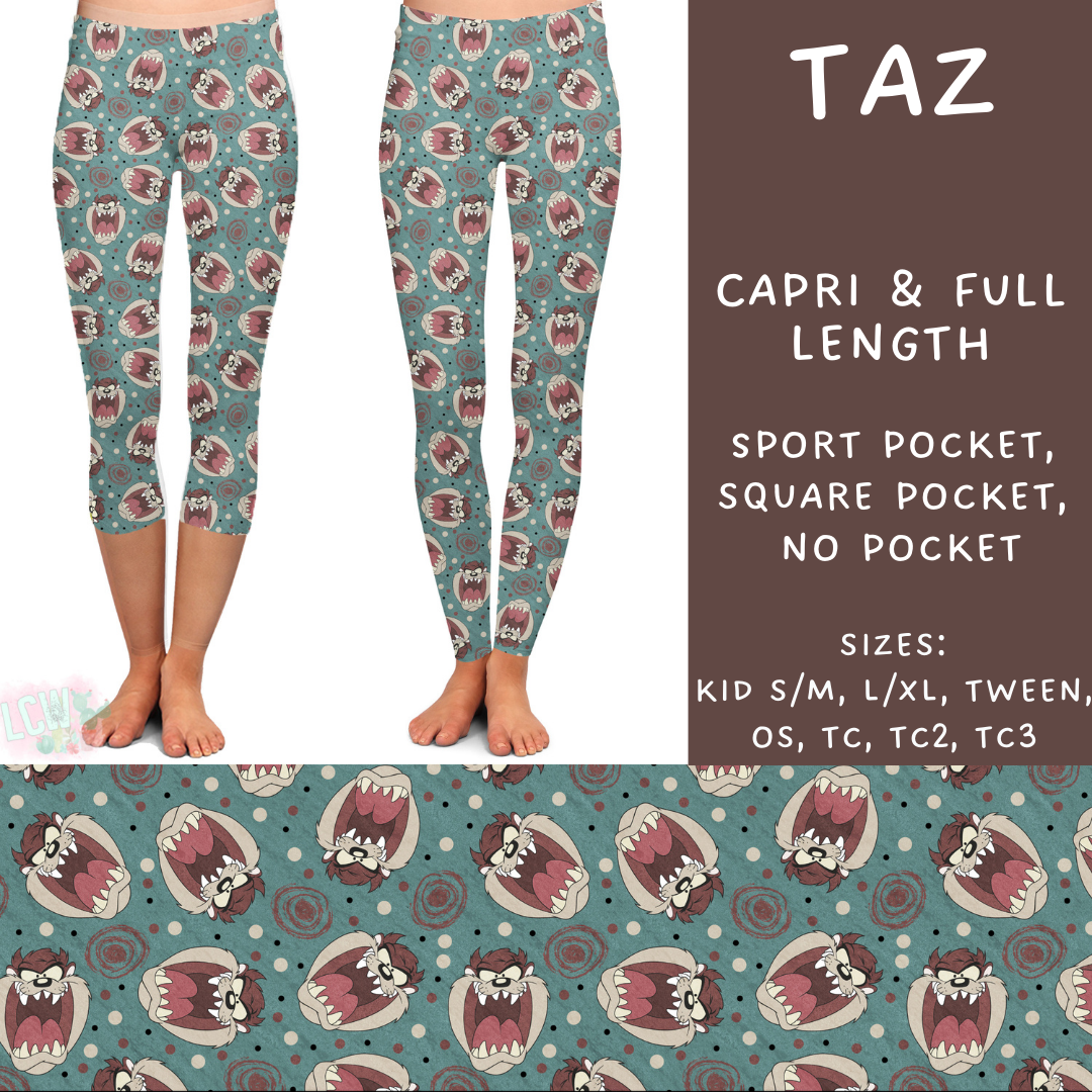 Ready To Ship - Taz Full and Capri Length Leggings - Sport OS
