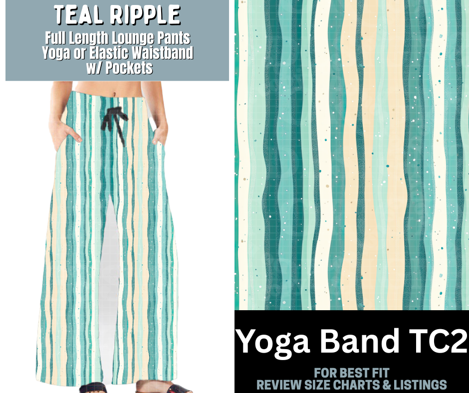 Teal Ripple Full Length Lounge Pants