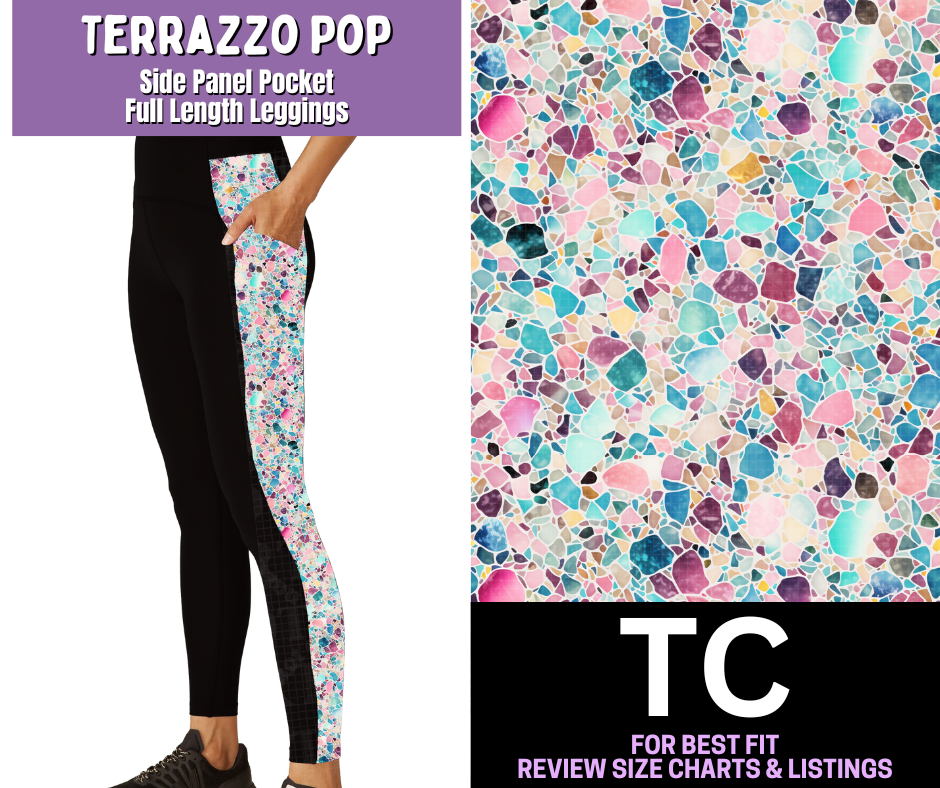 Terrazzo Pop Side Panel Pocket Full Length Leggings