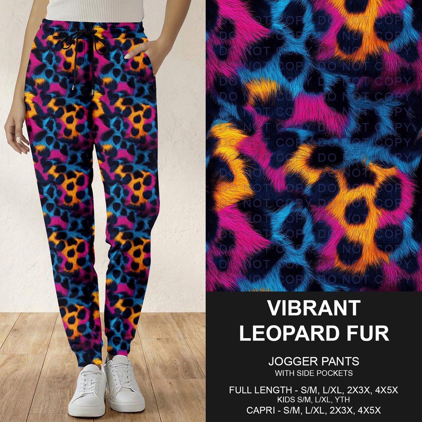 B298 - Preorder Vibrant Leopard Fur Joggers (Closes 7.05. ETA: early Sept.)