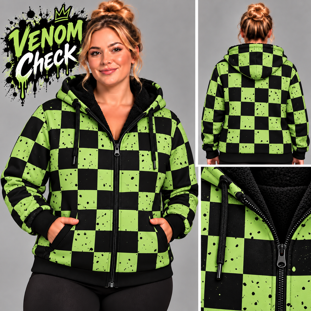 Venom Check-FLEECE LINED HOODED JACKET-PREORDER CLOSING 11/9