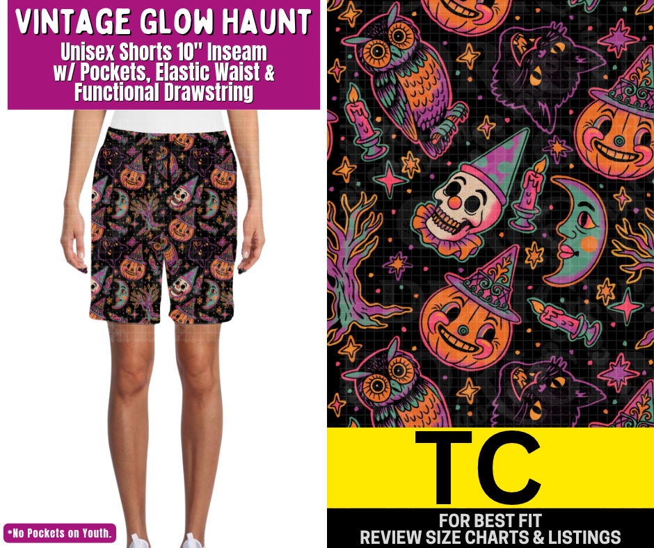 Vintage Glow Haunt Unisex Shorts