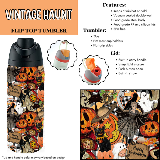 Vintage Haunt Flip Top Tumbler