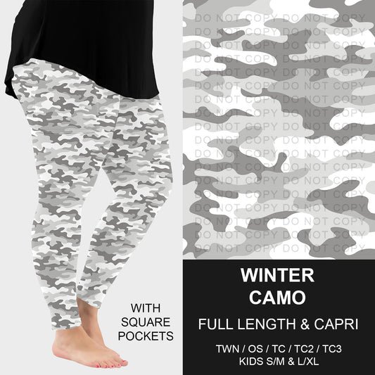 B251 - Preorder Winter Camo Leggings w/ Pockets (Closes 9/14. ETA: mid Nov.)