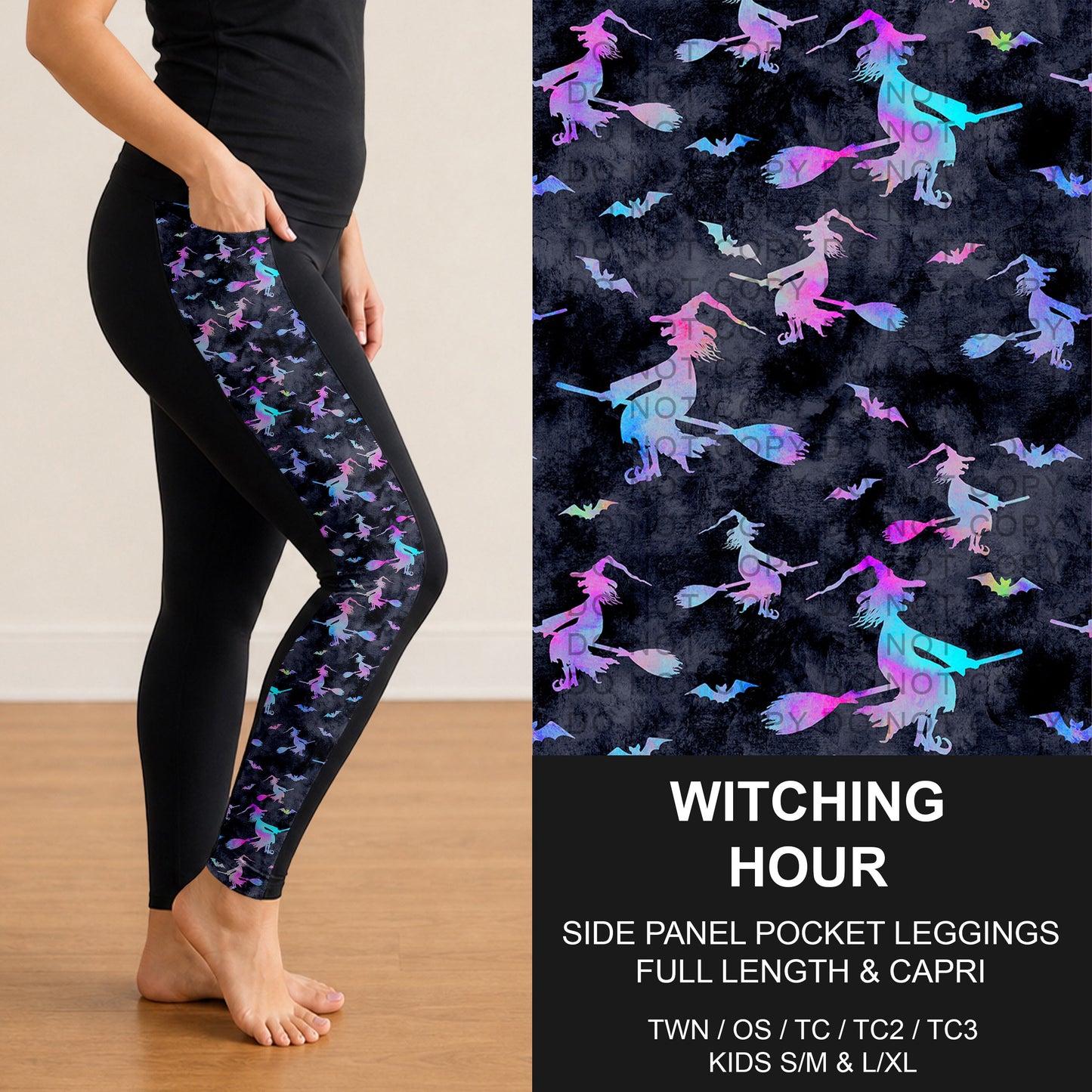 B297 - Preorder Witching Hour Side Panel Pocket Leggings (Closes 6/28. ETA: early Sept.)