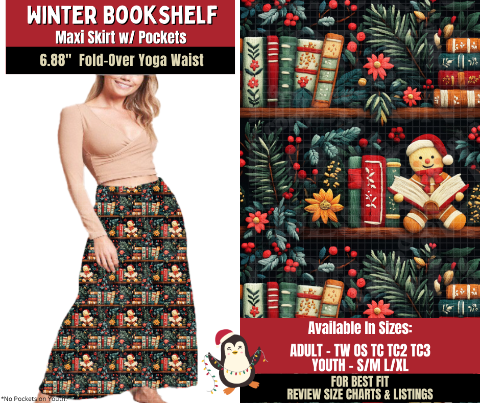 Preorder! Closes 9/4. ETA Dec. Winter Bookshelf Maxi Skirt