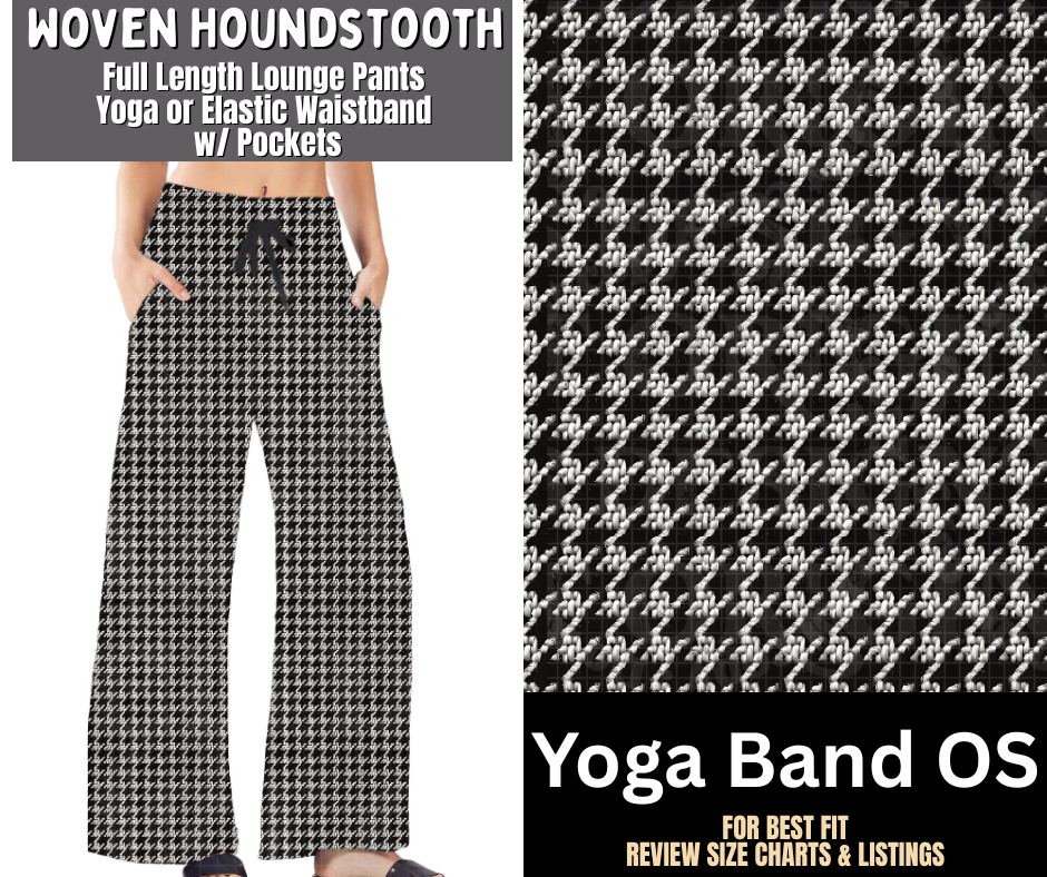 Woven Houndstooth Full Length Lounge Pants